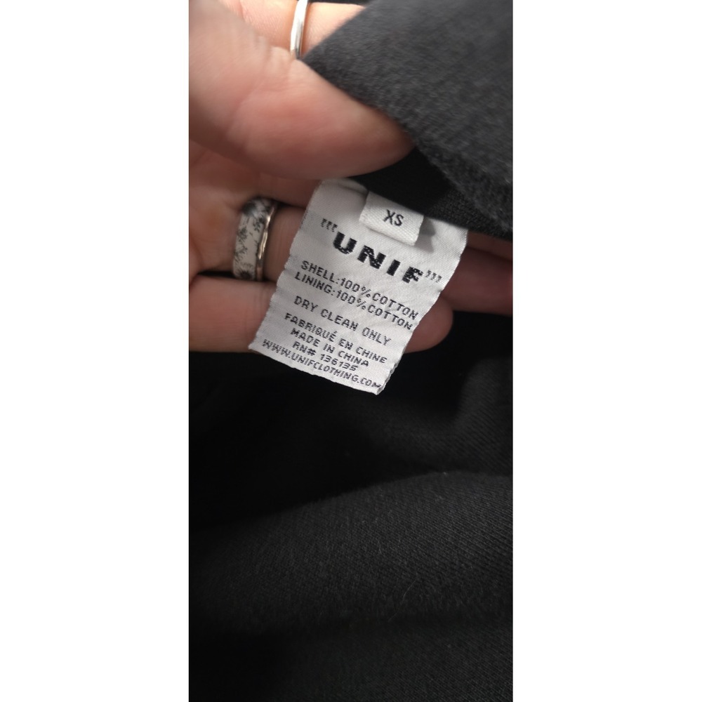 NEW Unif Code Jacket Black Distressed Denim Zip Heavyweight Moto Grunge Baggy XS - Picture 7 of 9
